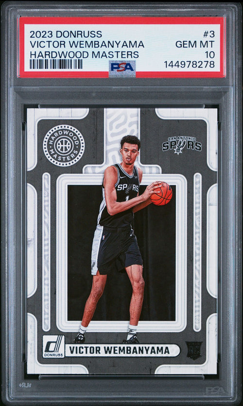 Victor Wembanyama PSA 10 2023 Panini Donruss Hardwood Masters #3 front