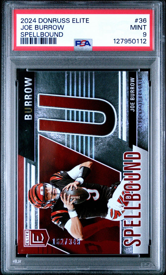 2024 Donruss Elite Spellbound #36 Joe Burrow PSA 9 - front of slab