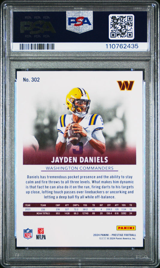 Jayden Daniels Rookie PSA 6 2024 Panini Prestige Rookies #302 back