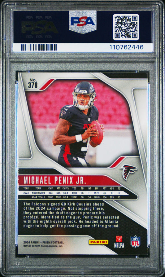 Michael Penix Jr. Rookie PSA 10 2024 Panini Prizm #378 copy 1 back