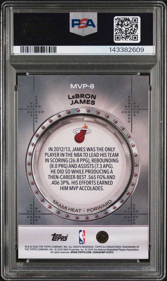 LeBron James PSA 10 2025 Topps MVP Vault #MVP-8 back