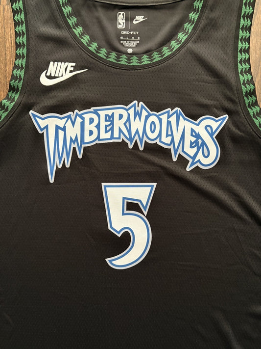 Anthony Edwards Black Minnesota Timberwolves Jersey Retro Edition