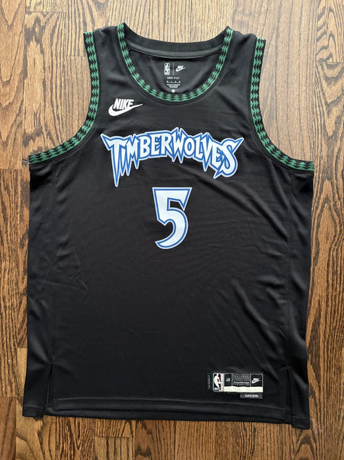 Anthony Edwards Black Minnesota Timberwolves Jersey Retro Edition front