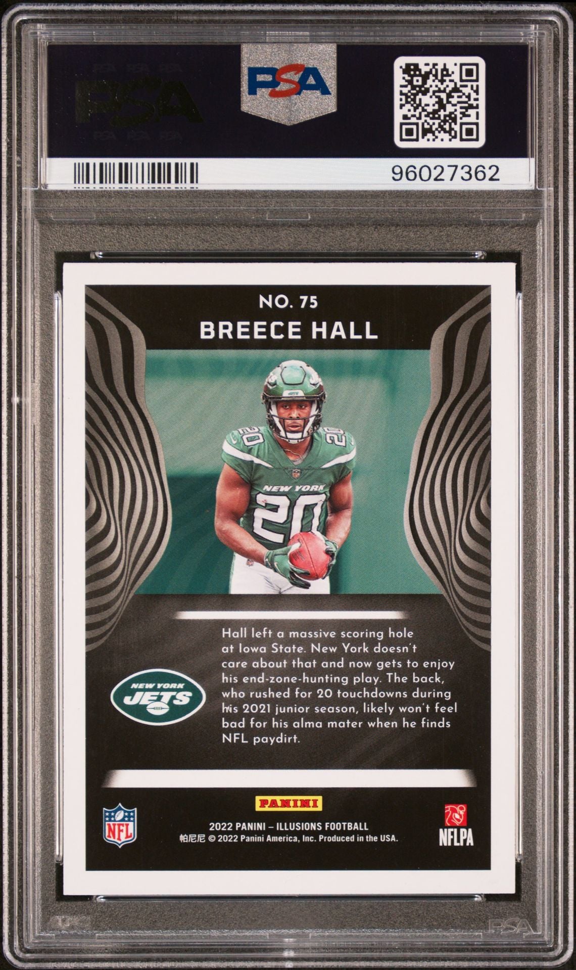 2022 Panini Illusions - Retail #75 Breece Hall PSA 9 Rookie Card