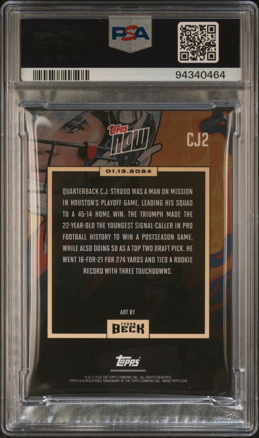 2023 Topps Now x Tyson Beck #CJ2 C.J. Stroud PSA 10 Rookie Card
