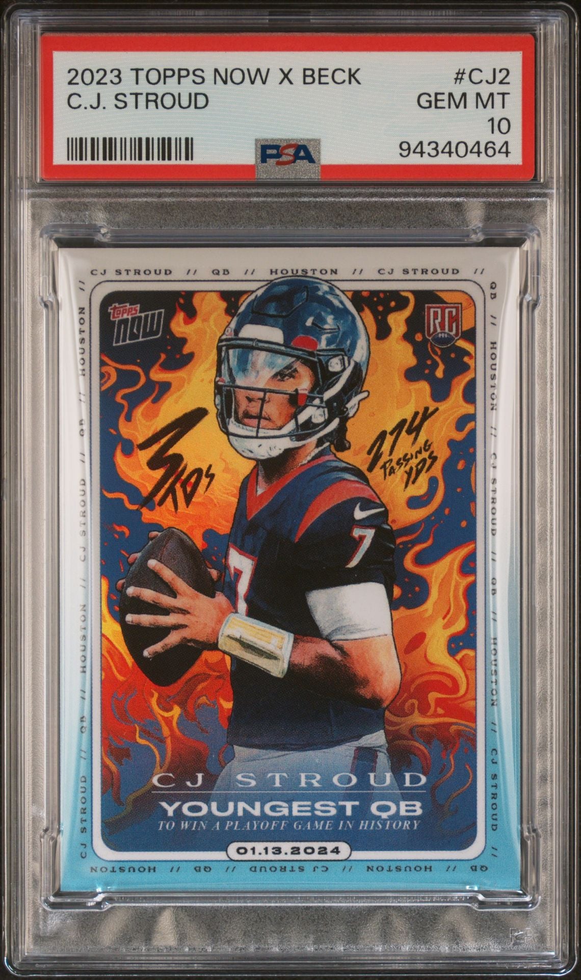 2023 Topps Now x Tyson Beck #CJ2 C.J. Stroud PSA 10 Rookie Card