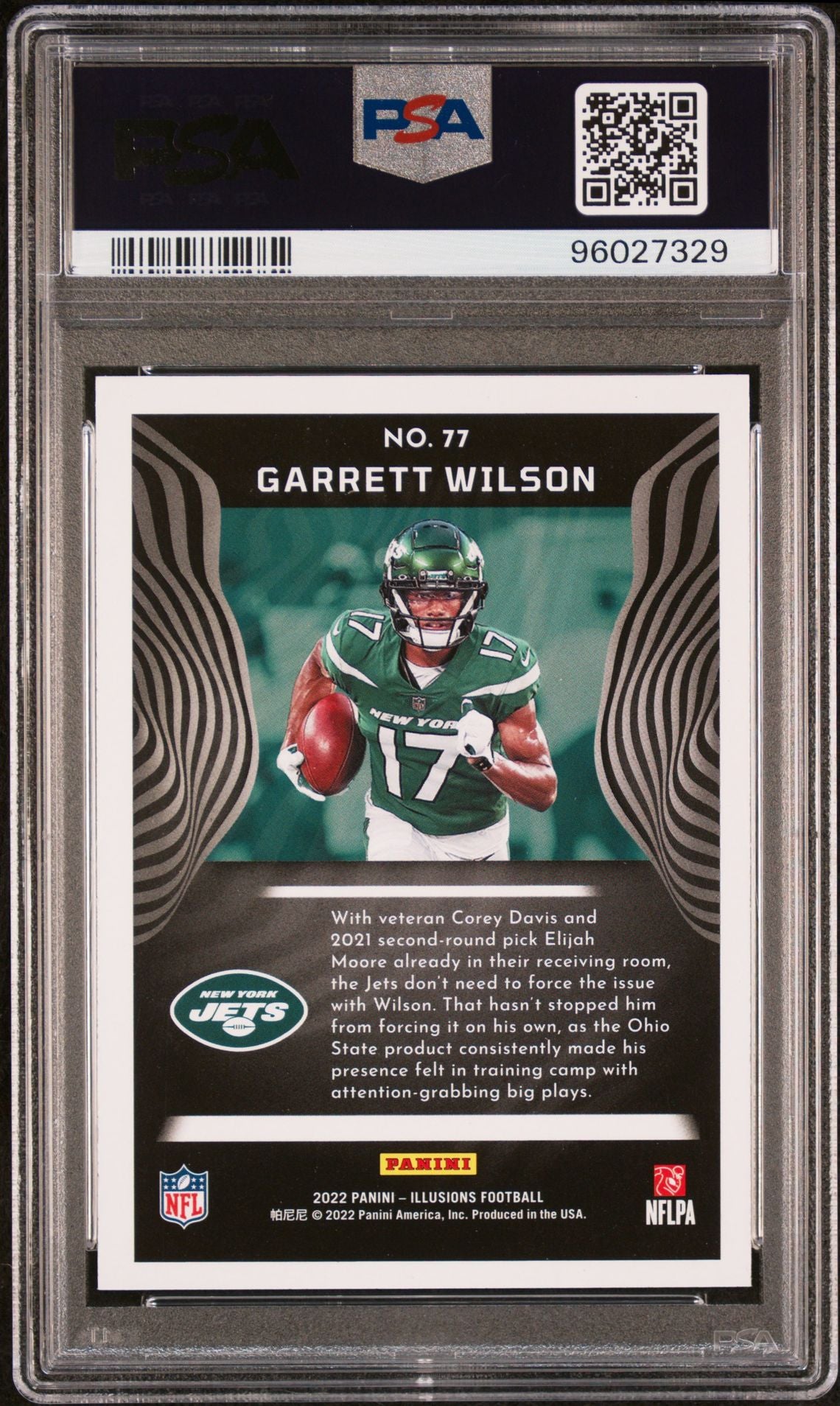 2022 Panini Illusions Retail #77 Garrett Wilson PSA 10 Rookie Card