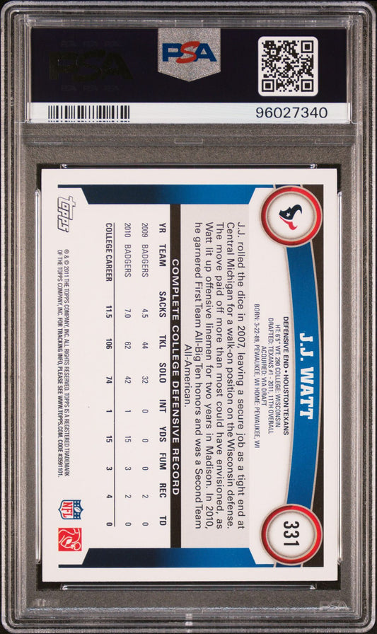 2011 Topps #331 J.J. Watt PSA 8 Rookie Card