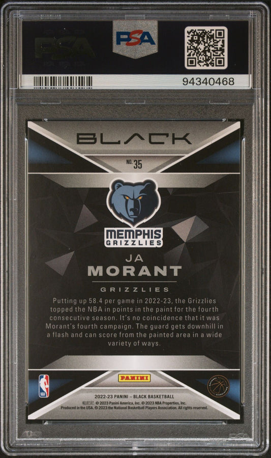 2022 Panini Black - Gold #35 Ja Morant /25 PSA 10