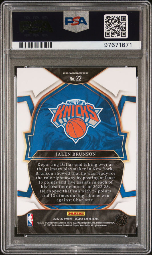 2022-23 Panini Select #22 Jalen Brunson PSA 9
