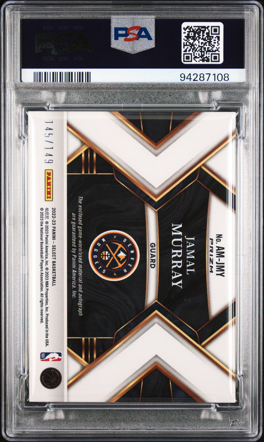2022 Panini Select-Autographed Memorabilia #AMJMY Jamal Murray PSA 9/Auto 10