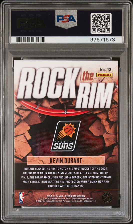 2023-24 Panini Recon - Rock the Rim #13 Kevin Durant PSA 8