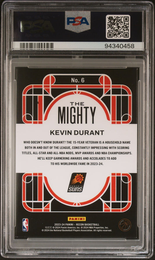 2023 Panini Recon The Mighty-Purple #6 Kevin Durant /75 PSA 9