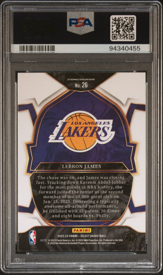 2022 Panini Select #26 LeBron James PSA 10