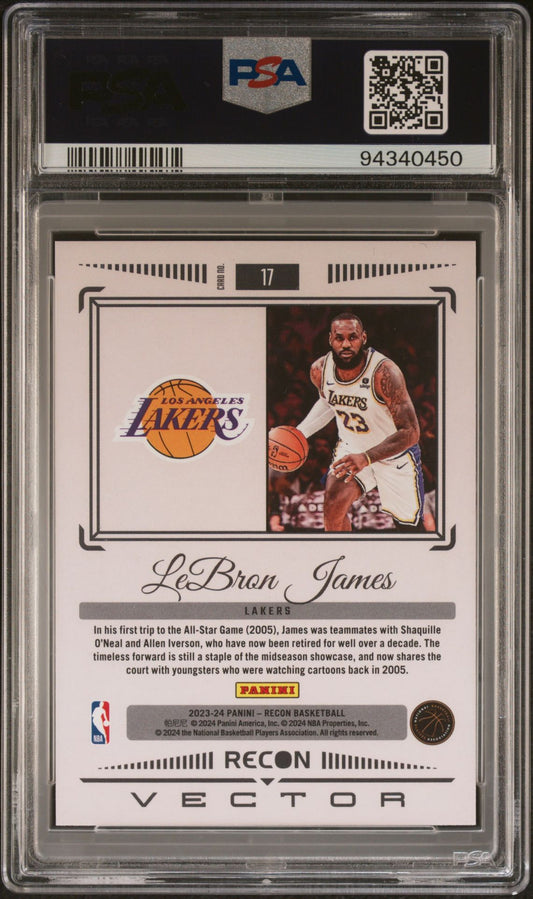 2023 Panini Recon vector #17 LeBron James PSA 8
