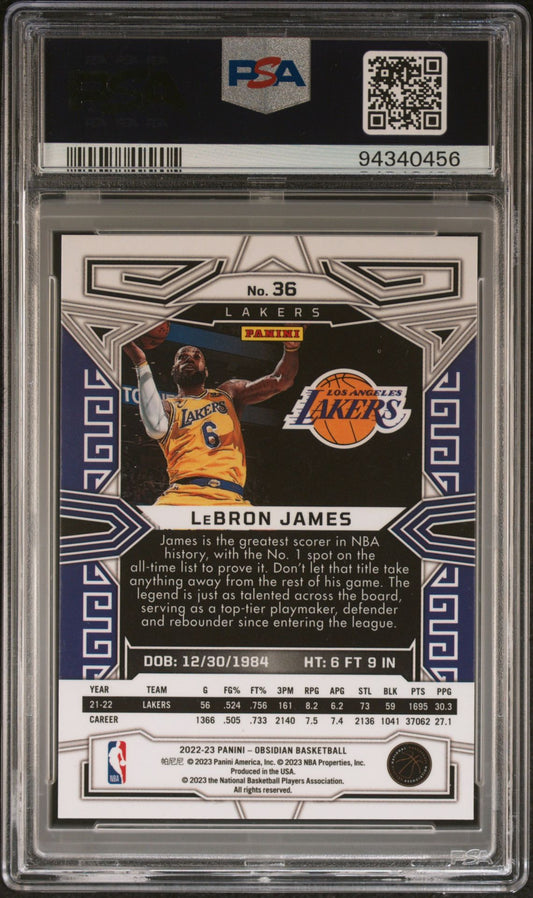 2022 Panini Obsidian #36 LeBron James PSA 9
