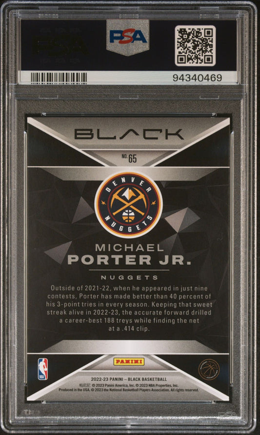 2022 Panini Black - Gold #65 Michael Porter Jr. /25 PSA 9