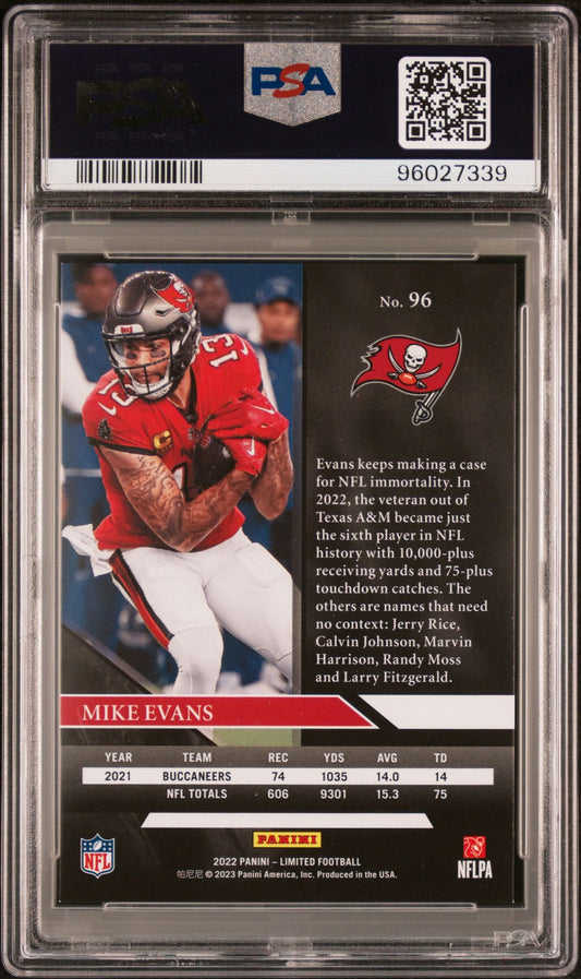 2022 Panini Limited Silver #96 072/125 Mike Evans PSA 9