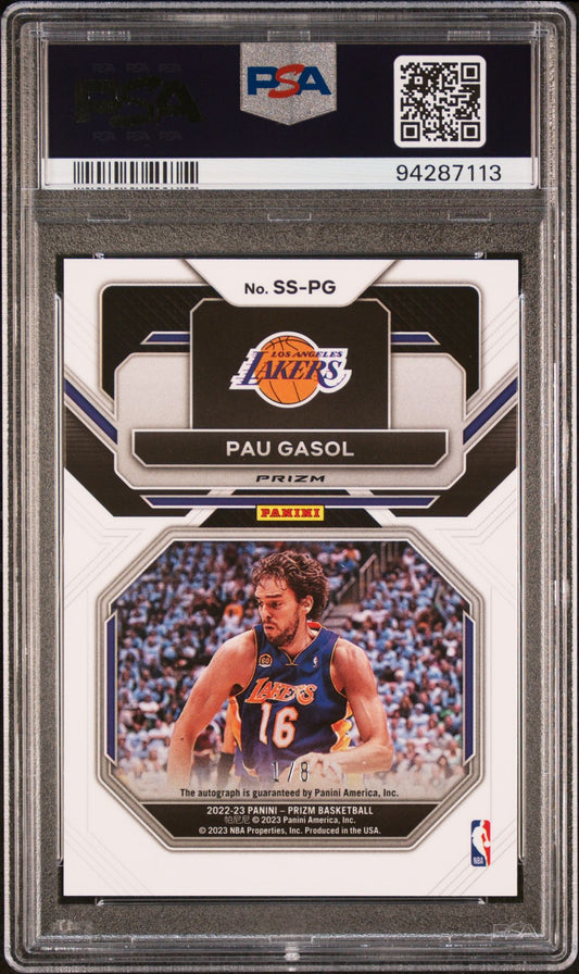 2022 Prizm - Sensational Signatures Green Choice #SSPG Pau Gasol PSA 8/Auto 10