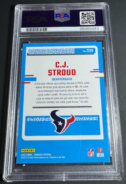 2023 Donruss C.J Stroud #339 PSA 9 Rookie Card