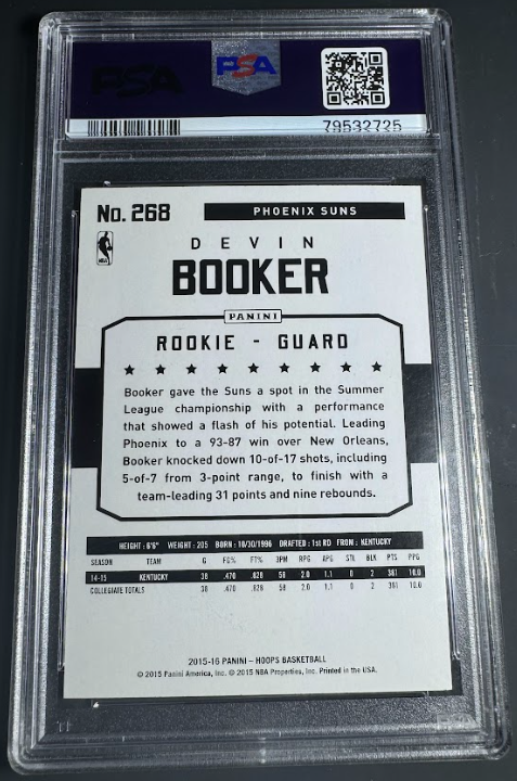 2015 Panini Hoops Devin Booker PSA 8