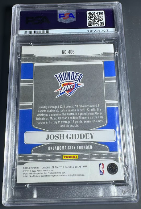 2021 Chronicles Josh Giddey PSA 8