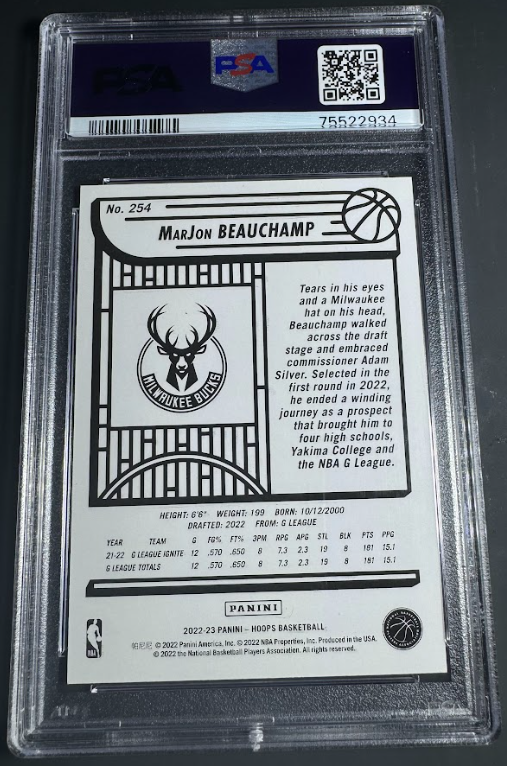 2022 Marjon Beauchamp Panini NBA Hoops Gravity #245 PSA 10
