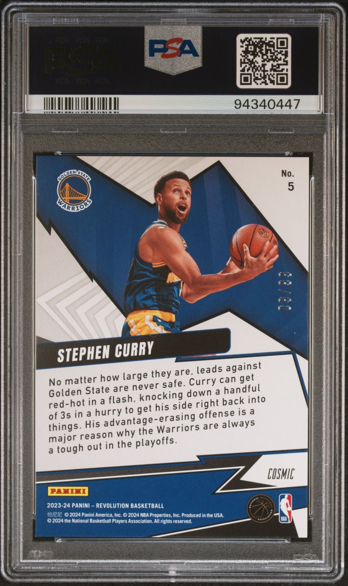 2023 Panini Revolution Shock Wave-Cosmic #5 Stephen Curry /99 PSA 10