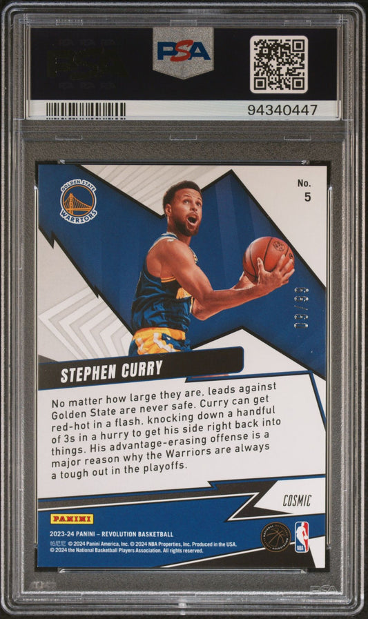2023 Panini Revolution Shock Wave-Cosmic #5 Stephen Curry /99 PSA 10