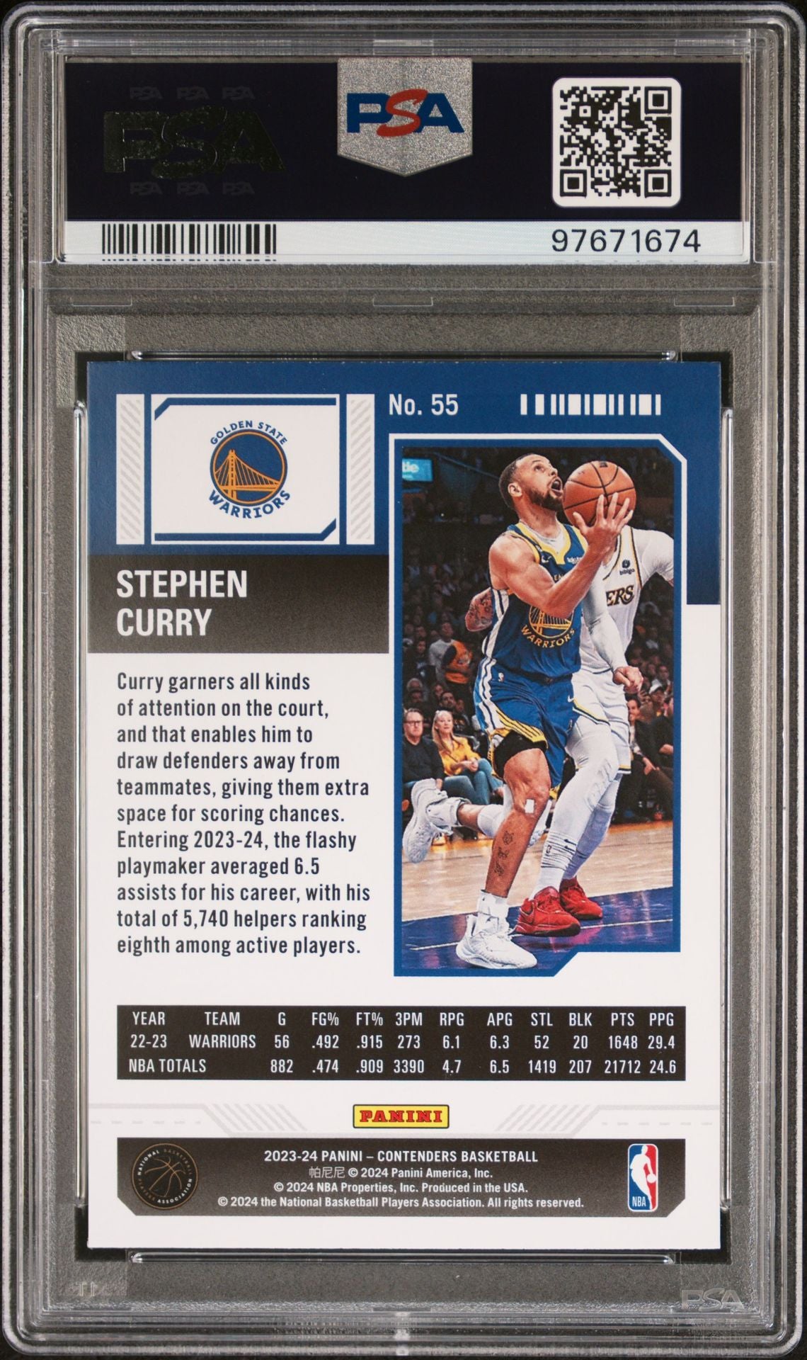 2023-24 Panini Contenders - Season Ticket #55 Stephen Curry PSA 10