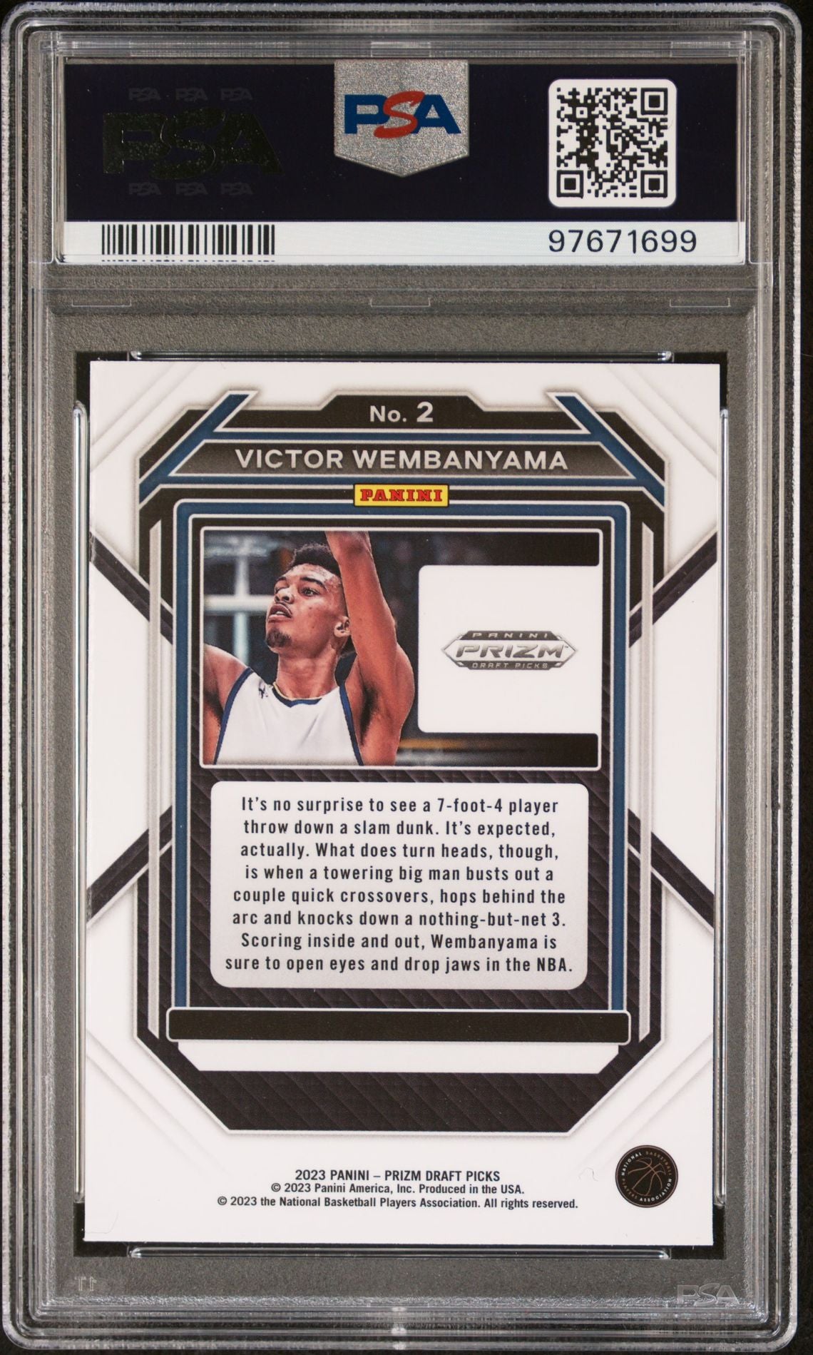2023-24 Panini Prizm Draft Picks #2 Victor Wembanyama PSA 10 (RC)