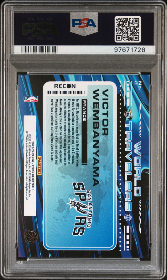 2023-24 Panini Recon - World Travelers #3 Victor Wembanyama PSA 9 (RC)