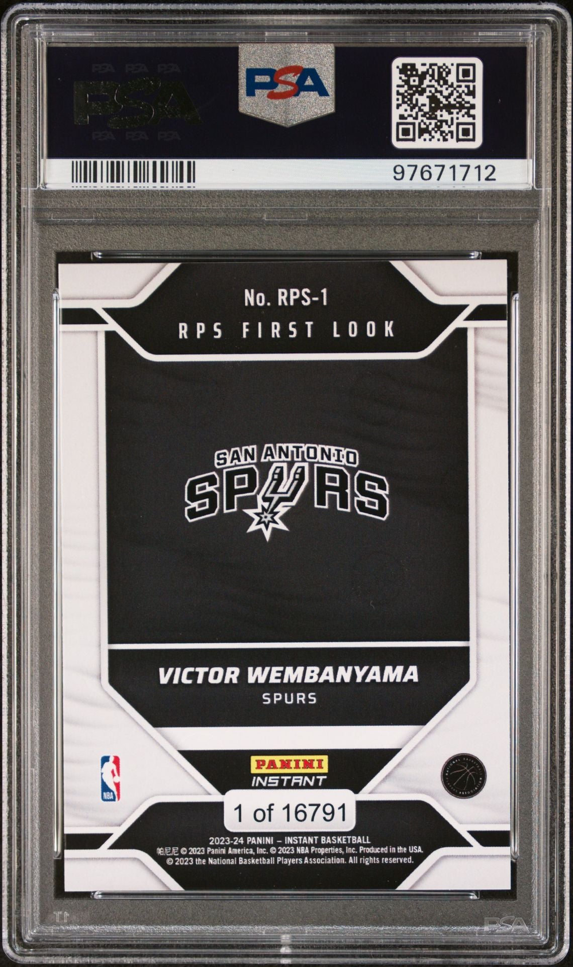 2023-24 Panini Instant - RPS First Look #RPS1 Victor Wembanyama PSA 9 (RC)