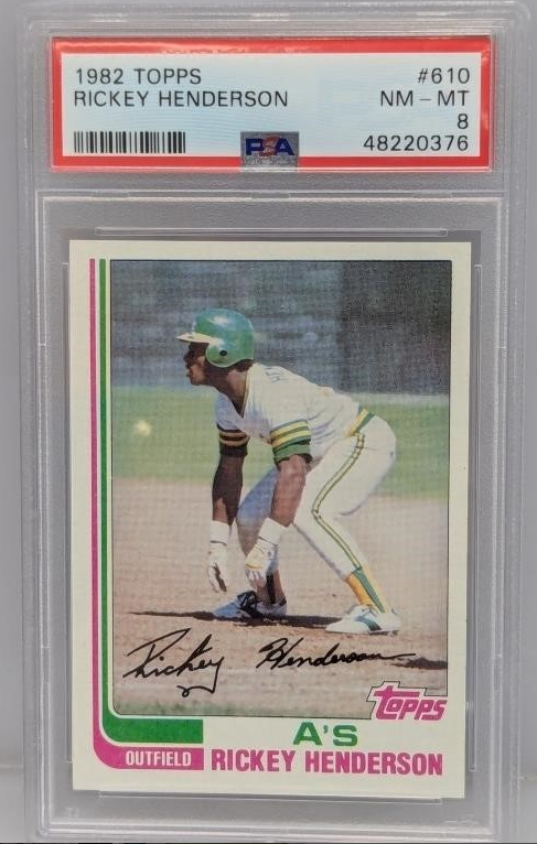 1982 Topps Rickey Henderson #610 PSA 8