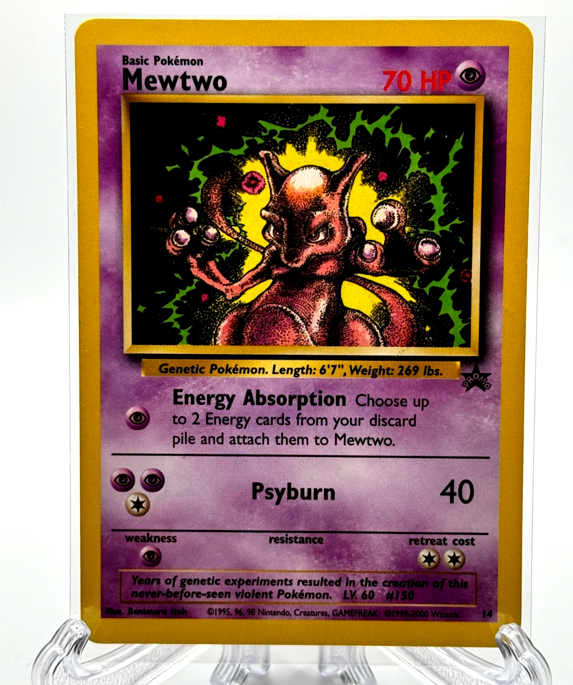 Pokemon Mewtwo 14 Promo Black Star Non Holo 99-2000 Wizards GREAT CONDITION