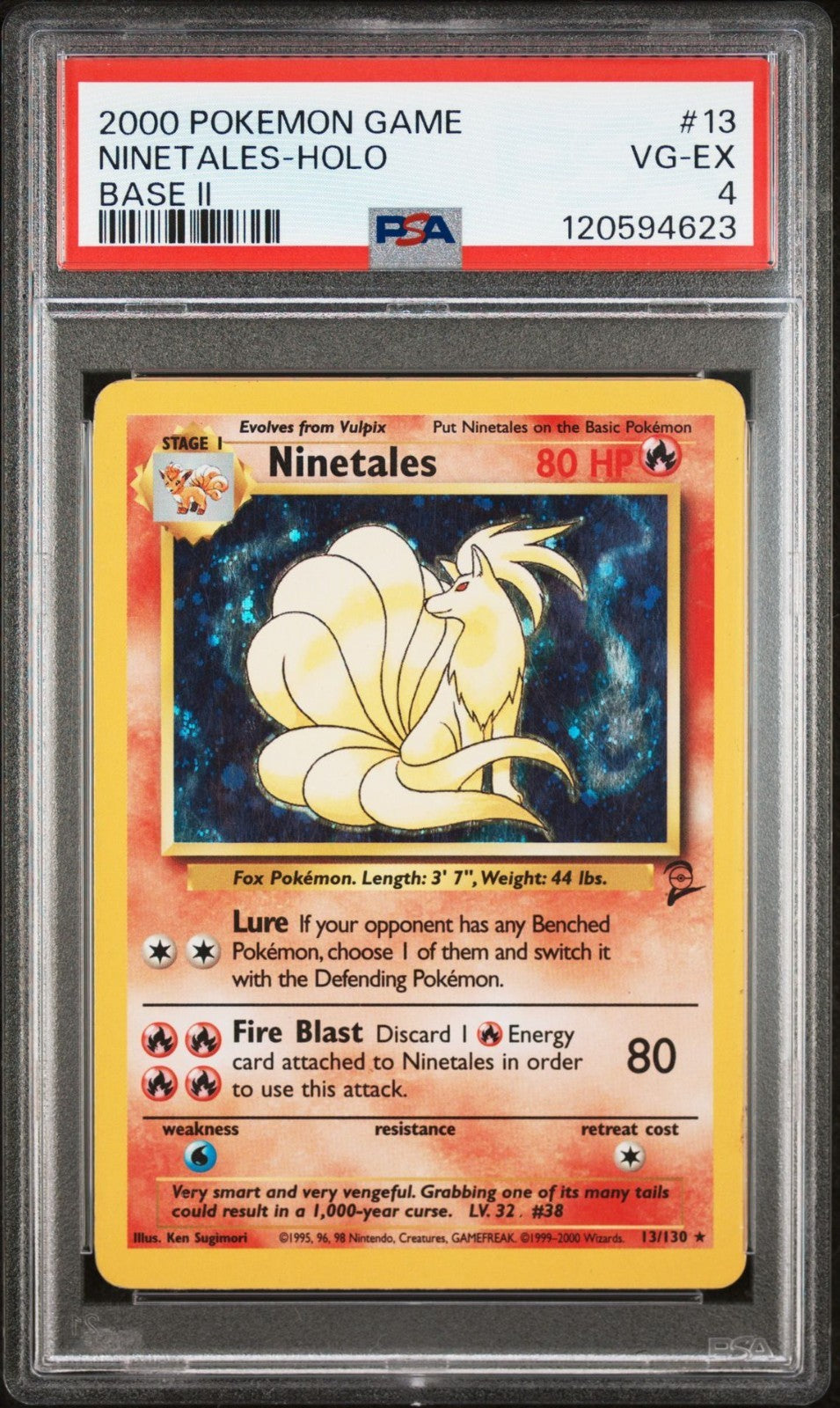 2000 Pokemon Game Base II Ninetales-HOLO #13 PSA 4
