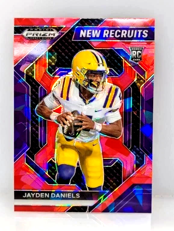 2024 Panini Prizm Draft Picks #NR-JDS Jayden Daniels Red Ice New Recruit RC