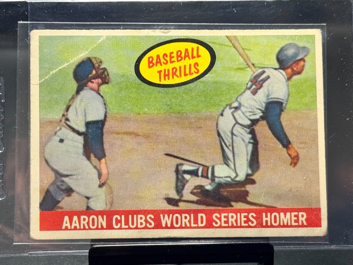 Hank Aaron World Series 1959 Topps Baseball Thrills #467 (Crease in corner)