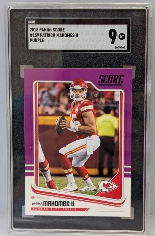 2018 Panini Score - Purple Patrick Mahomes II #159 SGC 9 (RC)