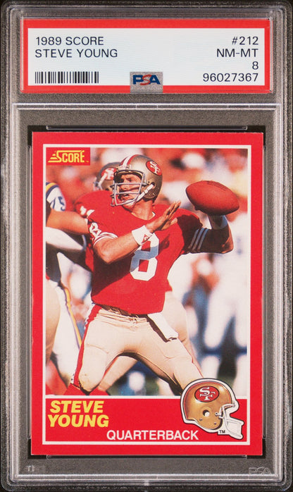 Steve Young PSA 8 1989 Score #212 front