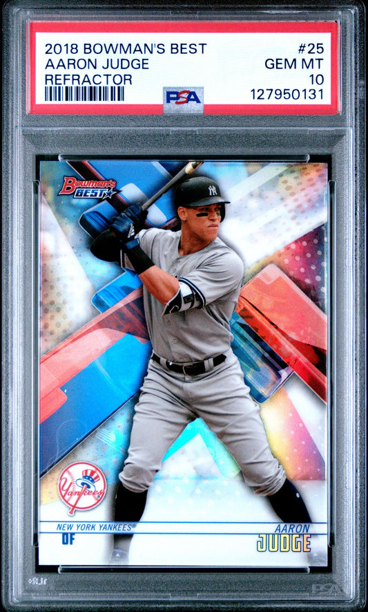 Aaron Judge PSA 10 2018 Bowman's Best Refractor #25 - front of slab