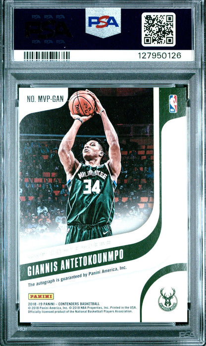 Giannis Antetokounmpo auto PSA 9 - back of slab showing cert 127950126