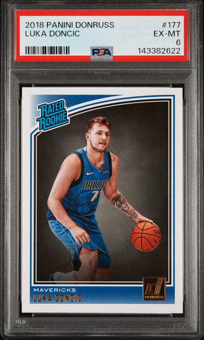 Luka Doncic Rookie PSA 6 2018 Panini Donruss #177 front