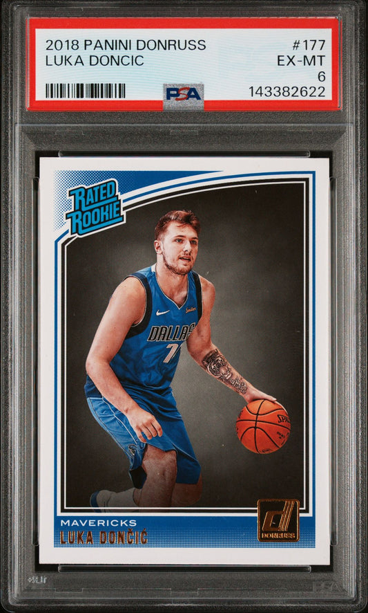 Luka Doncic Rookie PSA 6 2018 Panini Donruss #177 front
