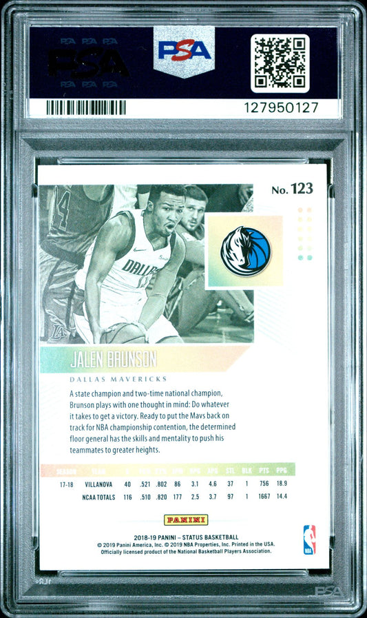 Jalen Brunson rookie PSA 10 - back of slab showing cert 127950127