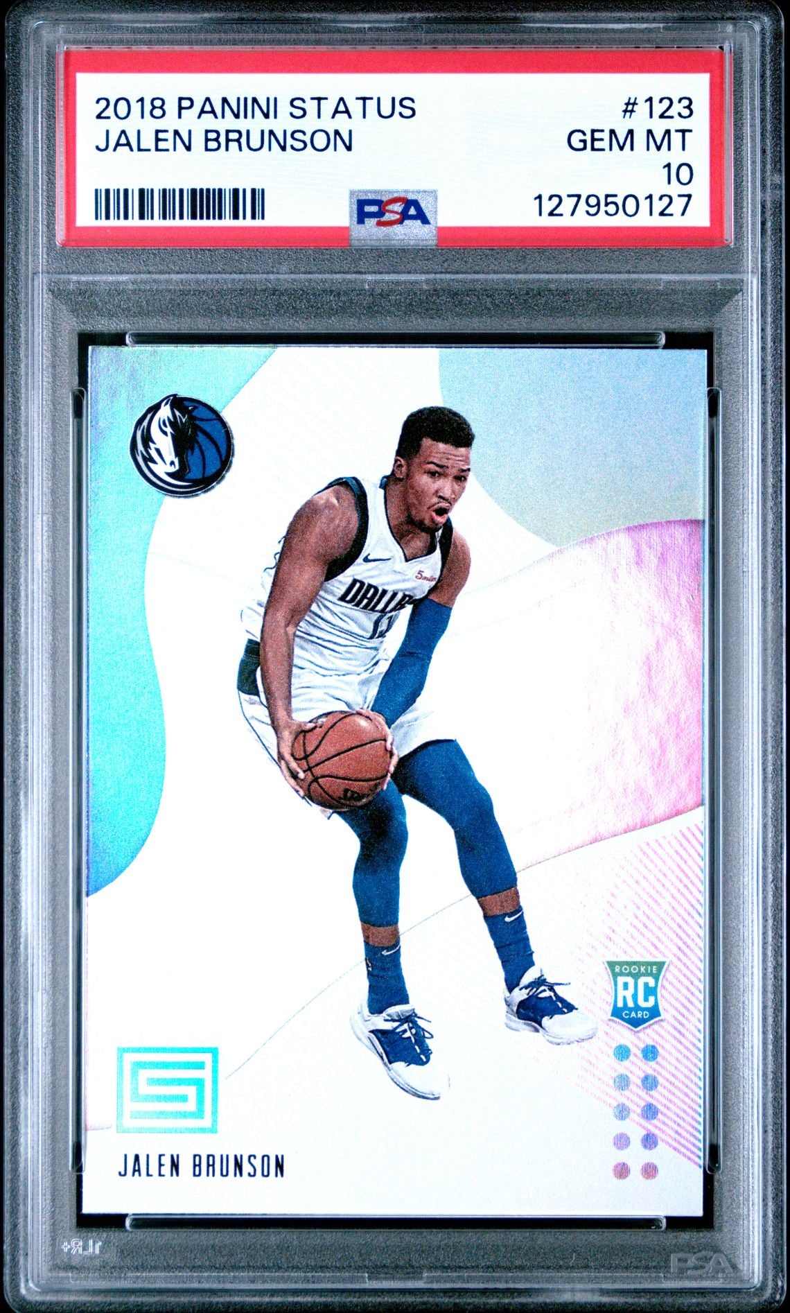 Jalen Brunson rookie PSA 10 2018 Panini Status #123 - front of slab