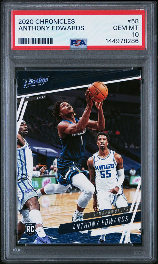 Anthony Edwards Rookie PSA 10 2020 Panini Chronicles #58 front
