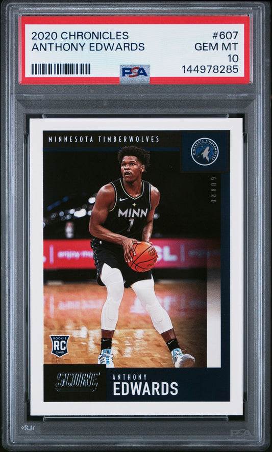 Anthony Edwards Rookie PSA 10 2020 Panini Chronicles #607 front