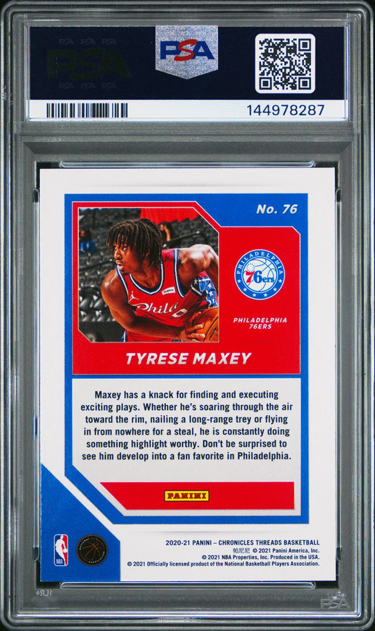 Tyrese Maxey Rookie PSA 9 2020 Panini Chronicles #76 back