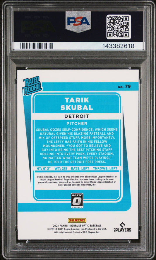 Tarik Skubal PSA 6 2021 Panini Donruss Optic #79 back